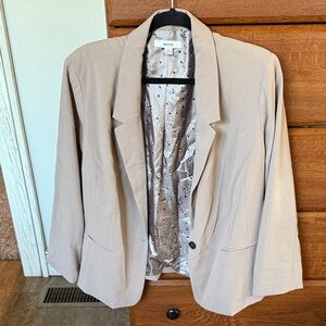 Kensie Tan Blazer Classic Tailored Suit Jacket